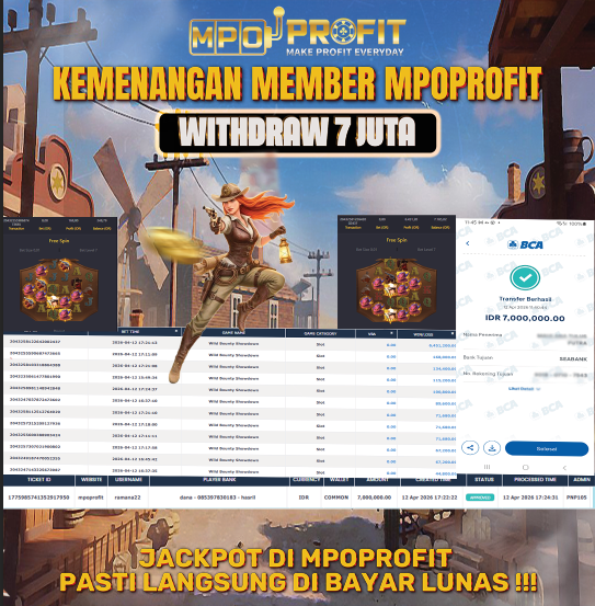 MPOPROFIT JACKPOT SLOT PGSOFT! KEMENANGAN MURNI DI (WILD BOUNTY SHOWDOWN TOTAL RP 7.000.000,- LUNAS)